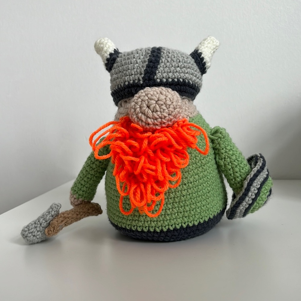 amigurumi crochet stuffed Viking with axe and shield | handmade